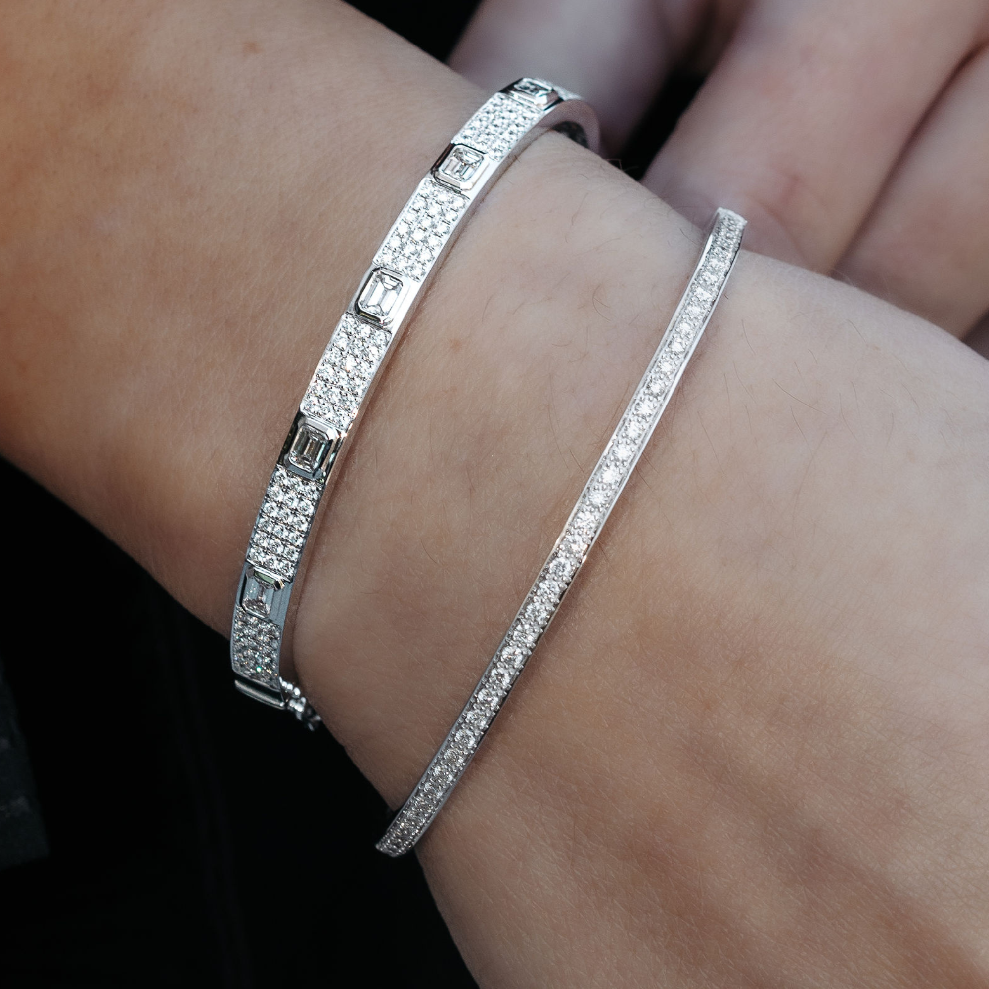 pave diamond bangle bracelet