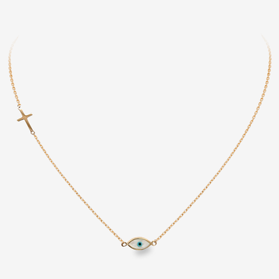 evil eye and cross necklace