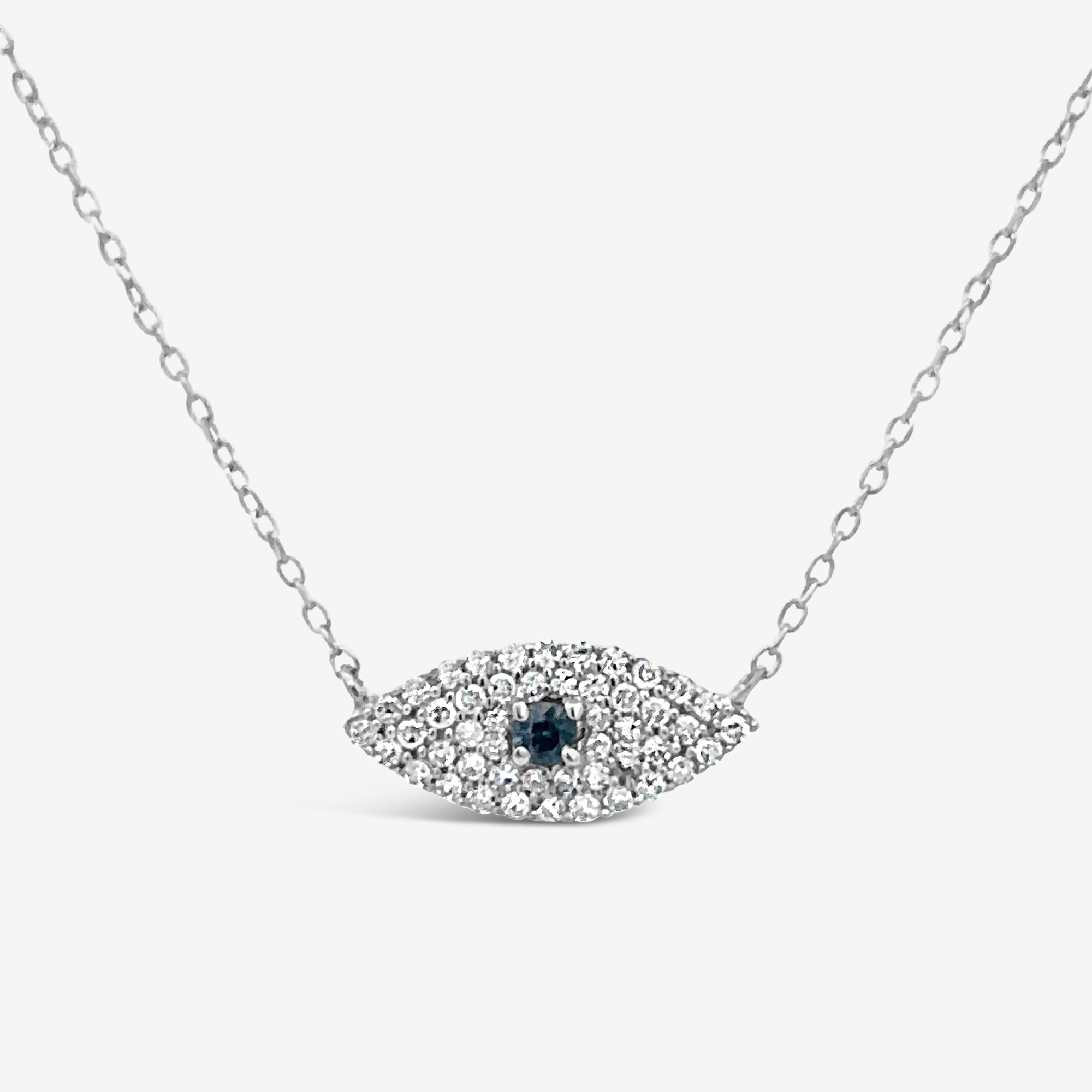 diamond greek evil eye necklace