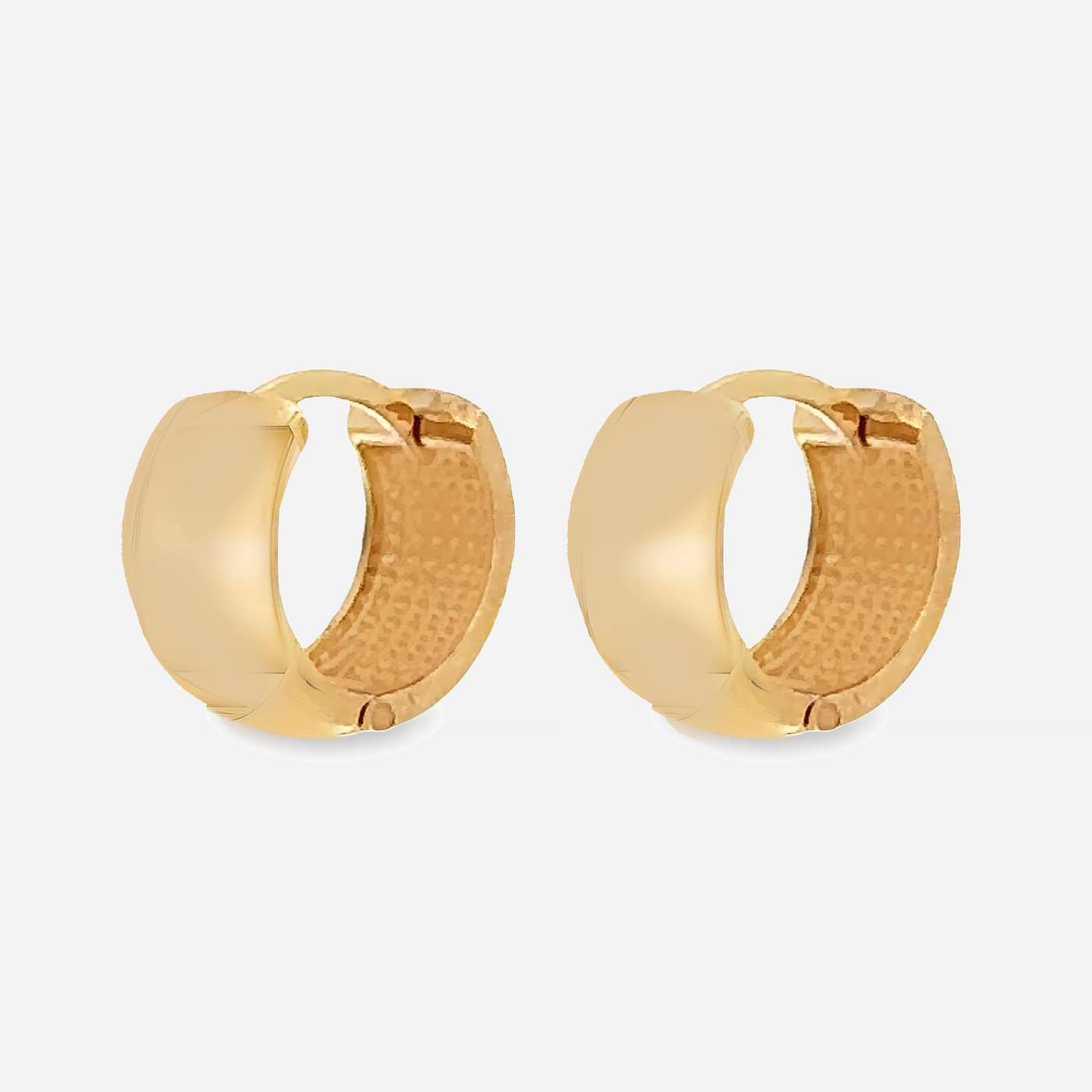 wide gold huggie earrings