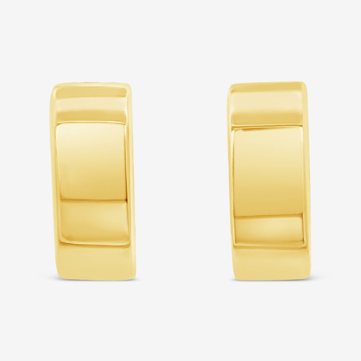 Flat Bold Gold Huggie Earrings