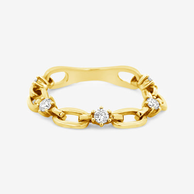 diamonds and gold links ring
