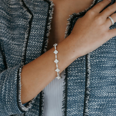 floral pave diamond bracelet