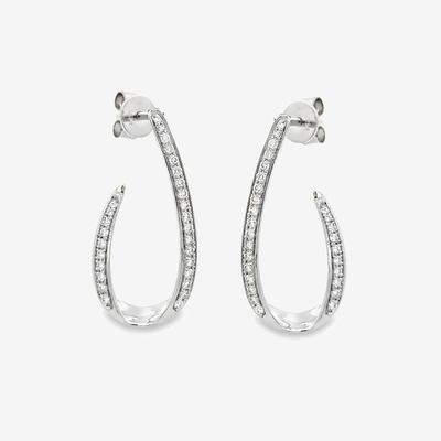 forward facing diamond wave earrings