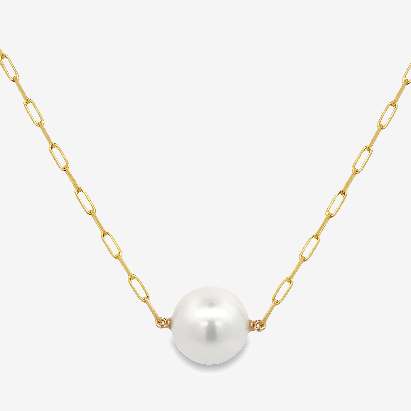 Freshwater Pearl & Paperclip Necklace