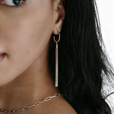 gold tassel earrings