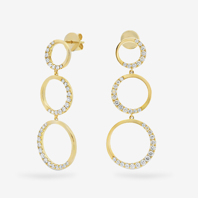 Graduated Circle Diamond Dangle Earrings