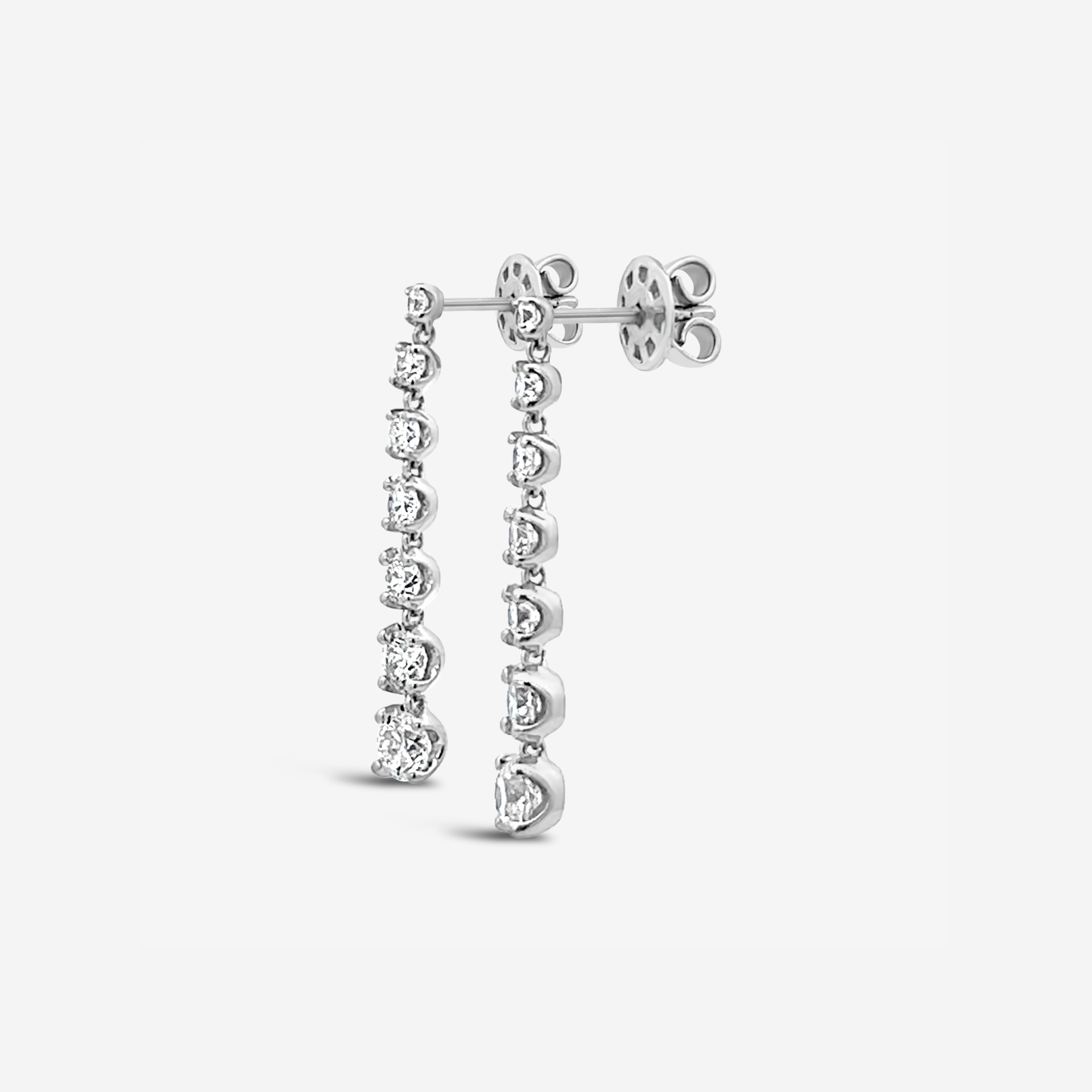 Graduated Diamond Drop Earrings