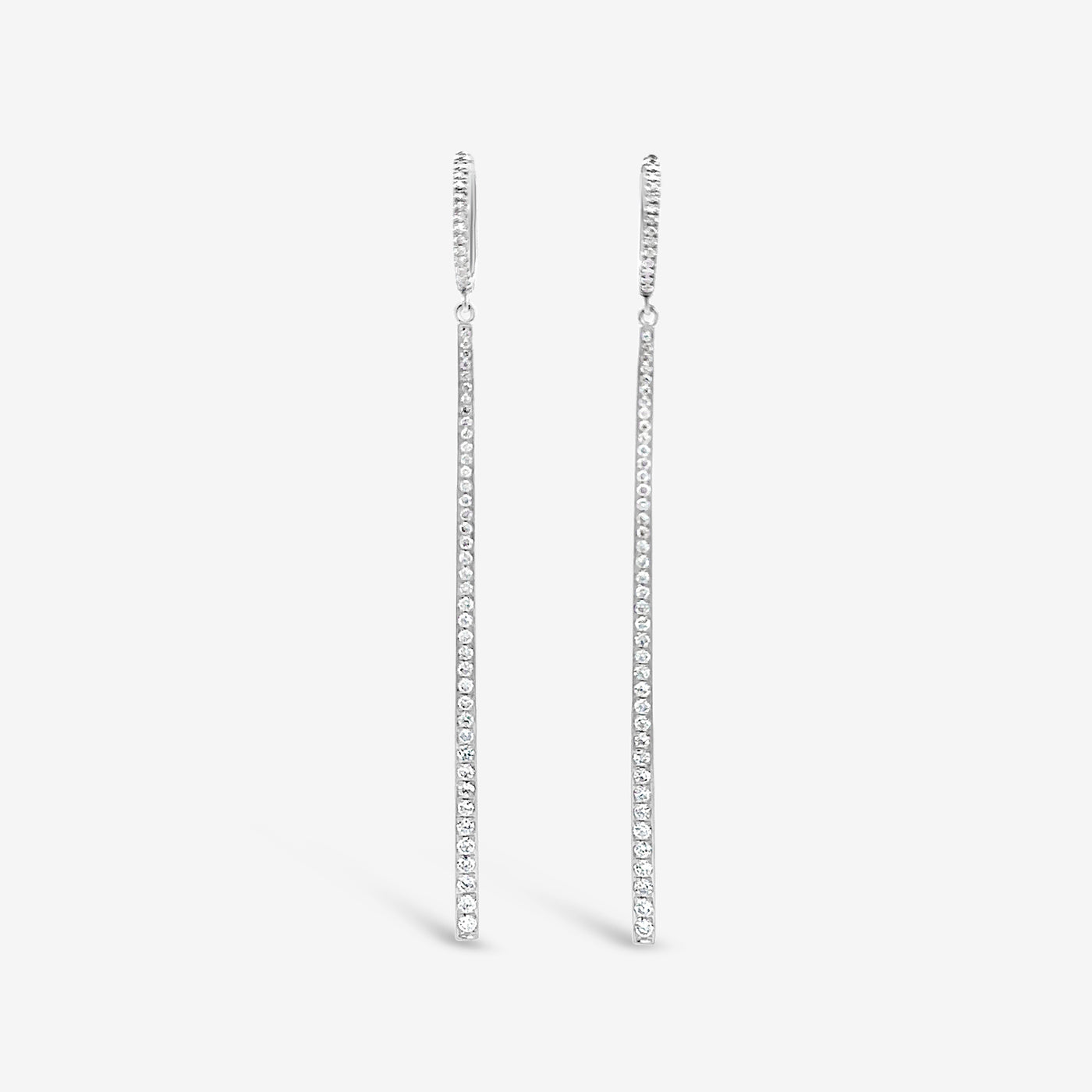 graduated diamond bar dangle earrings