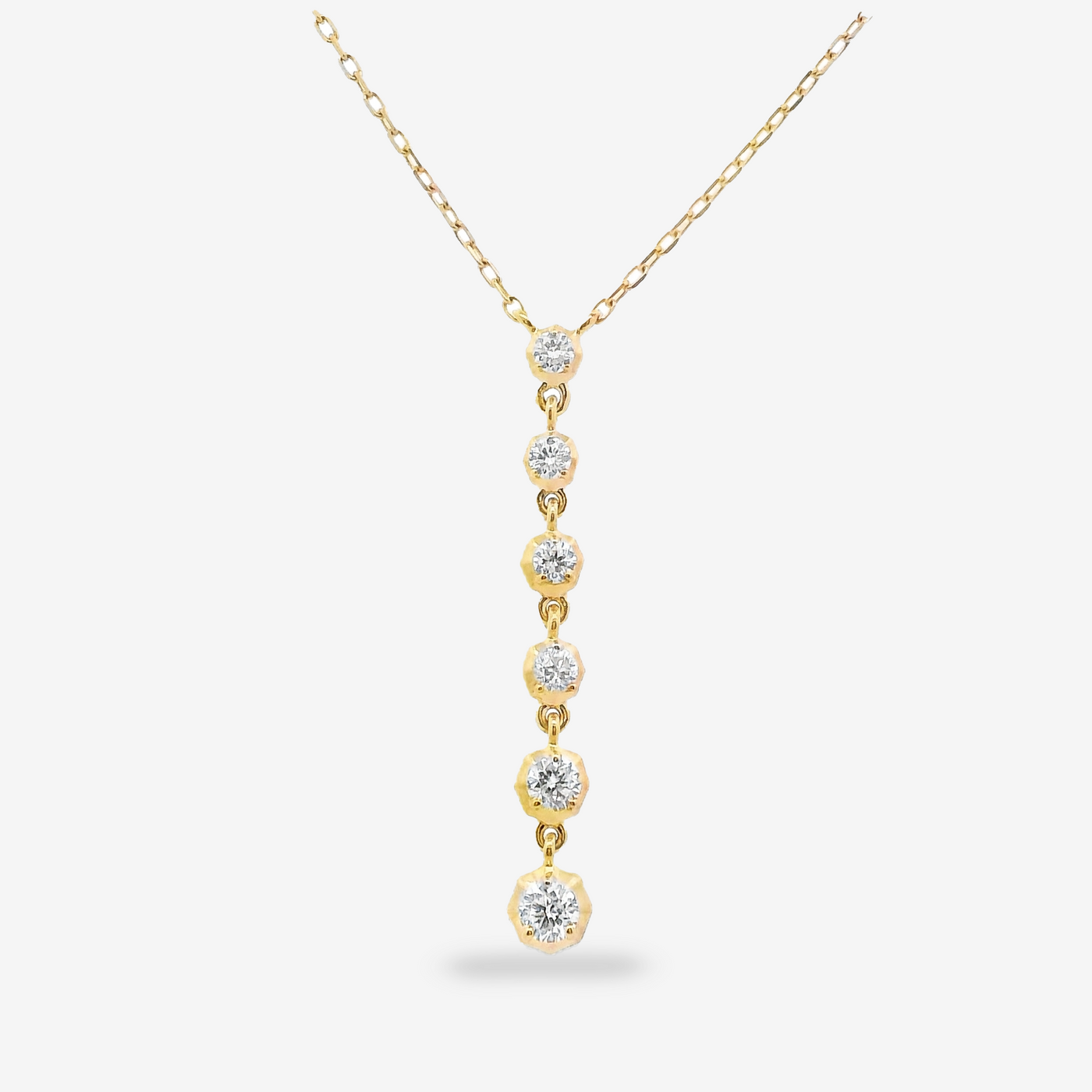 Graduating 6 Diamond Lariat Necklace