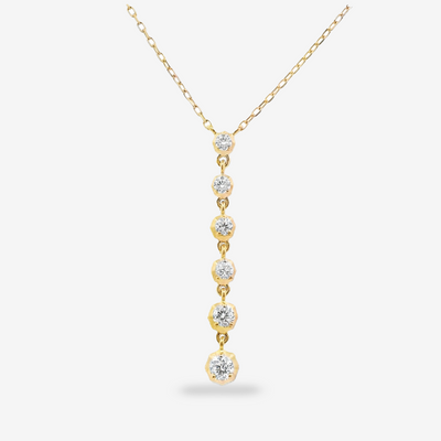 Graduating 6 Diamond Lariat Necklace