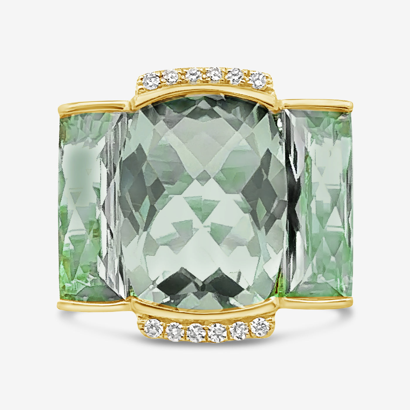 green amethyst and diamond cocktail ring