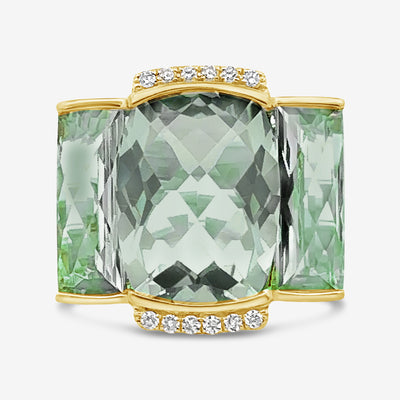 green amethyst and diamond cocktail ring