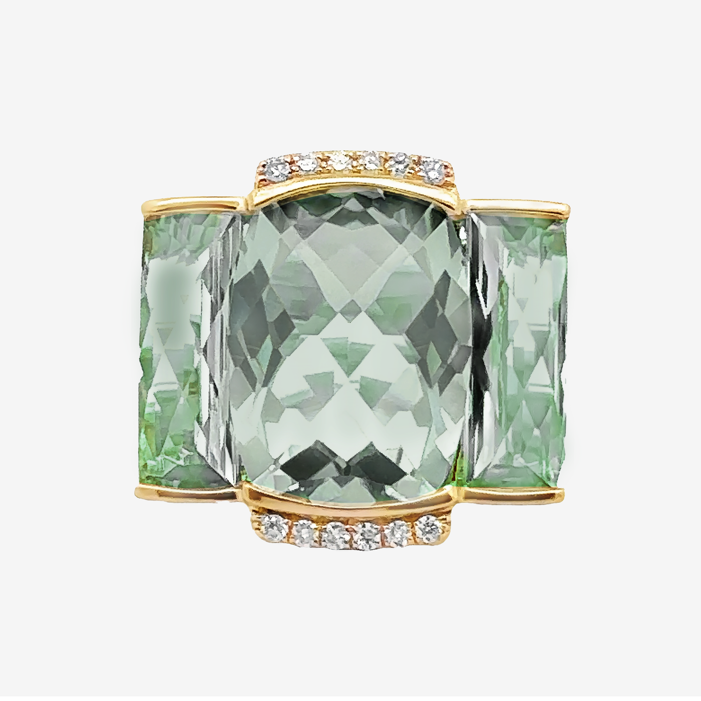 green amethyst statement ring