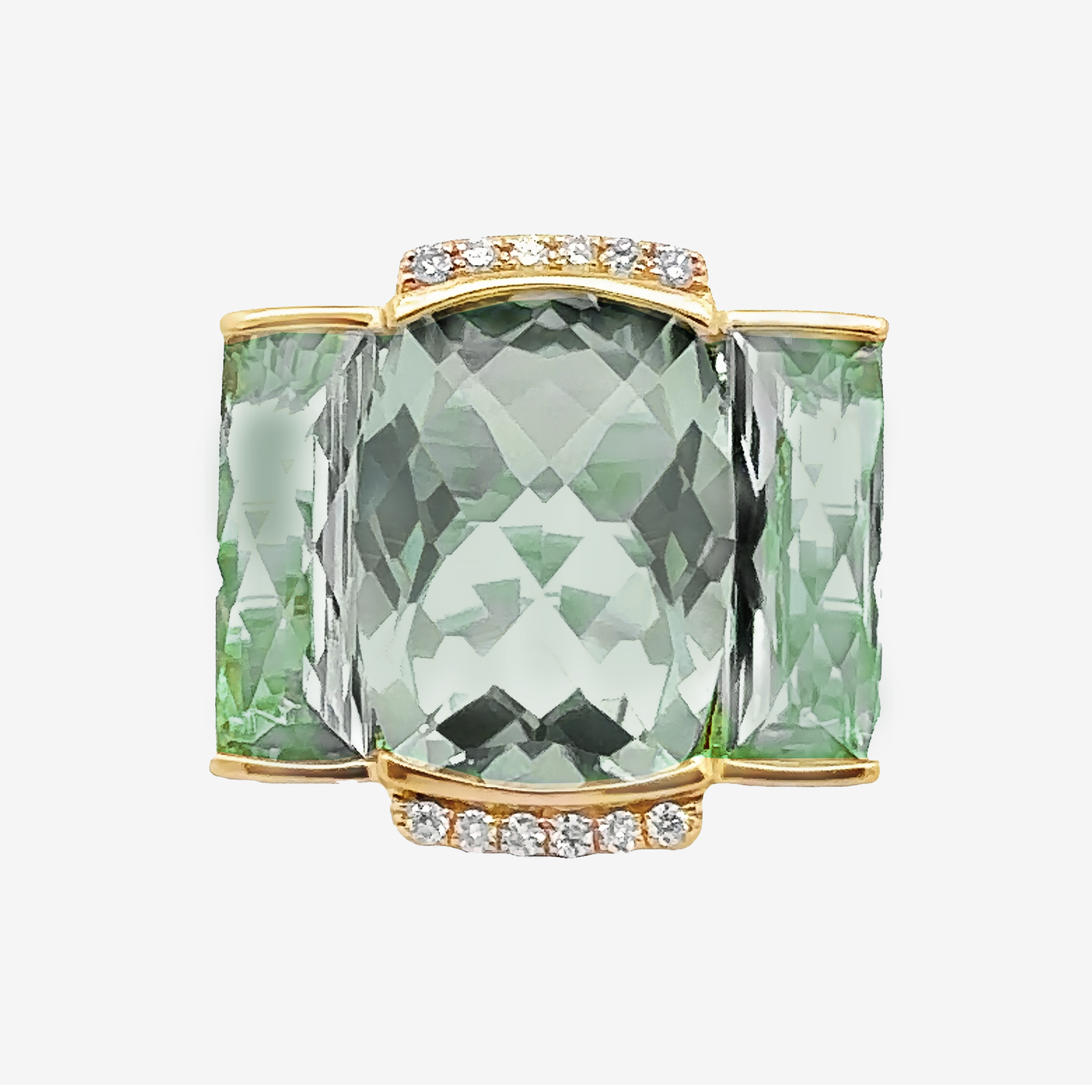 Green Amethyst Briolette Collection Ring