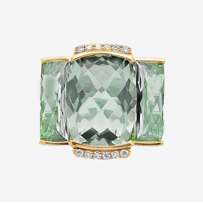 green amethyst statement ring