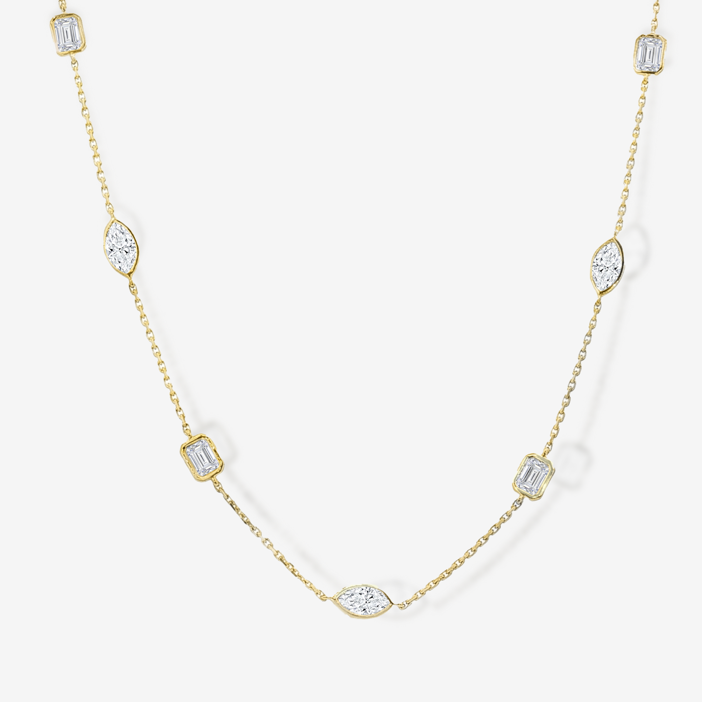 Lab Grown Diamond Bezel Set Stations Necklace
