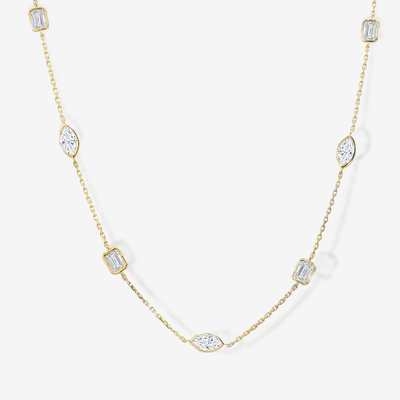Lab Grown Diamond Bezel Set Stations Necklace