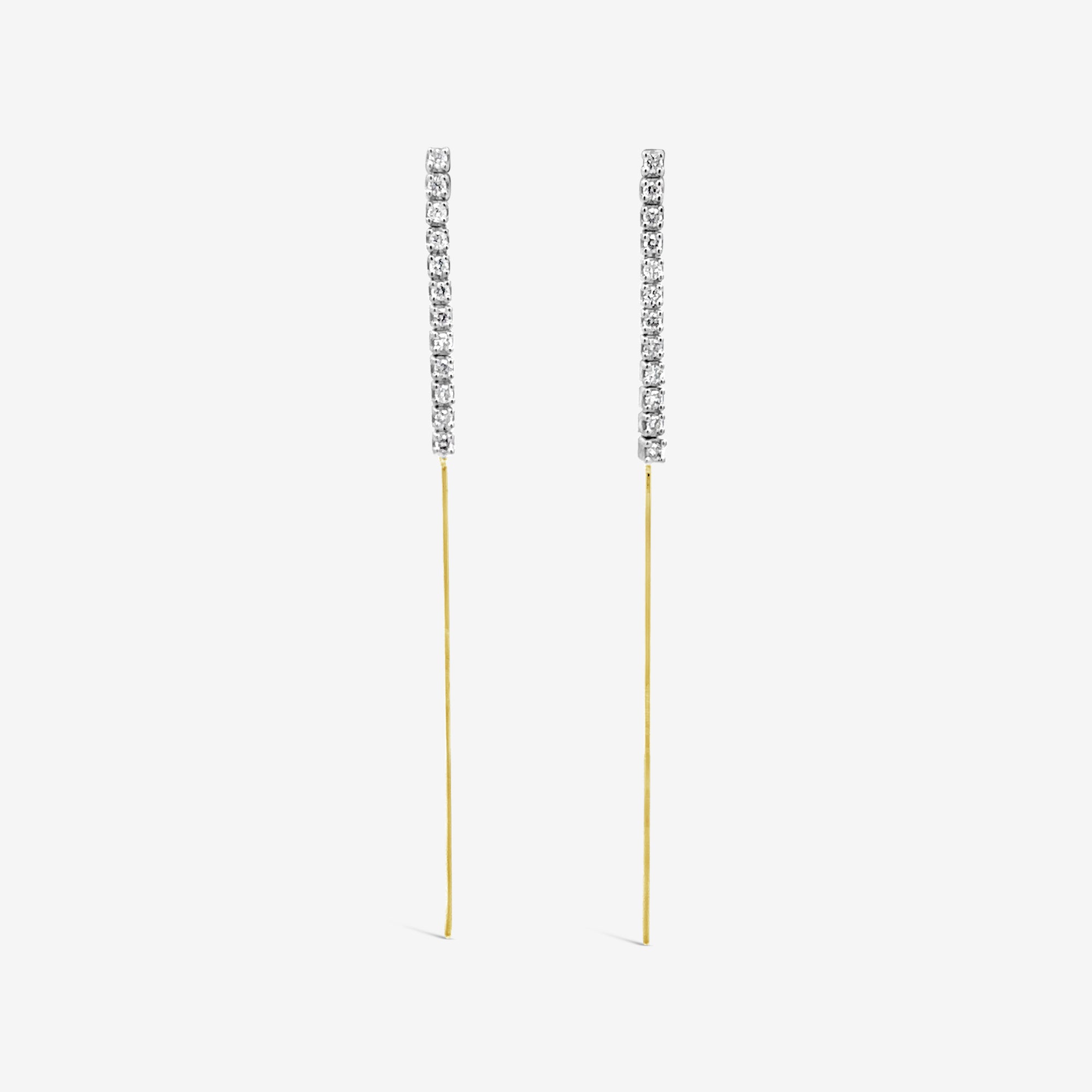 diamond and gold duster earrings