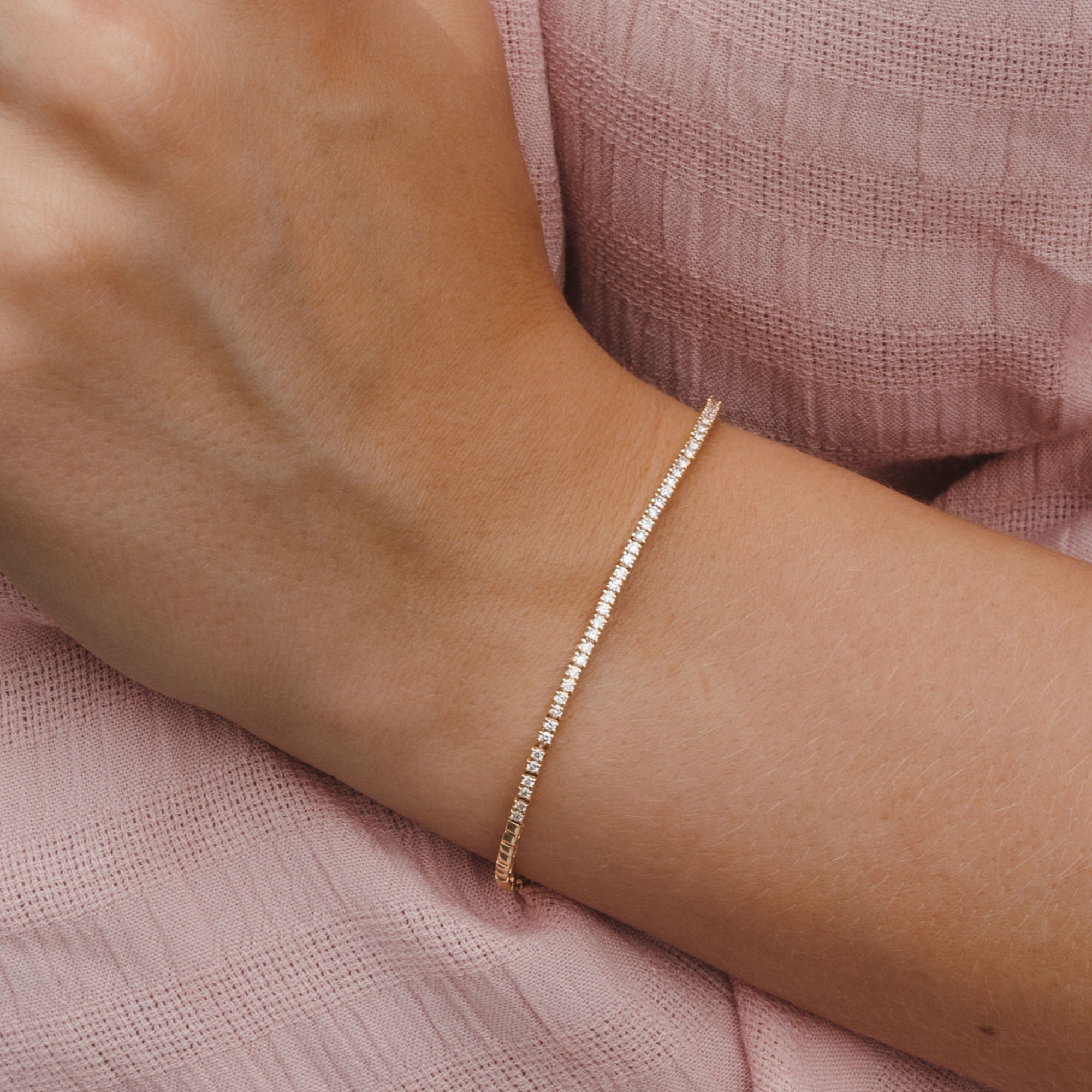 halfway diamond tennis bracelet