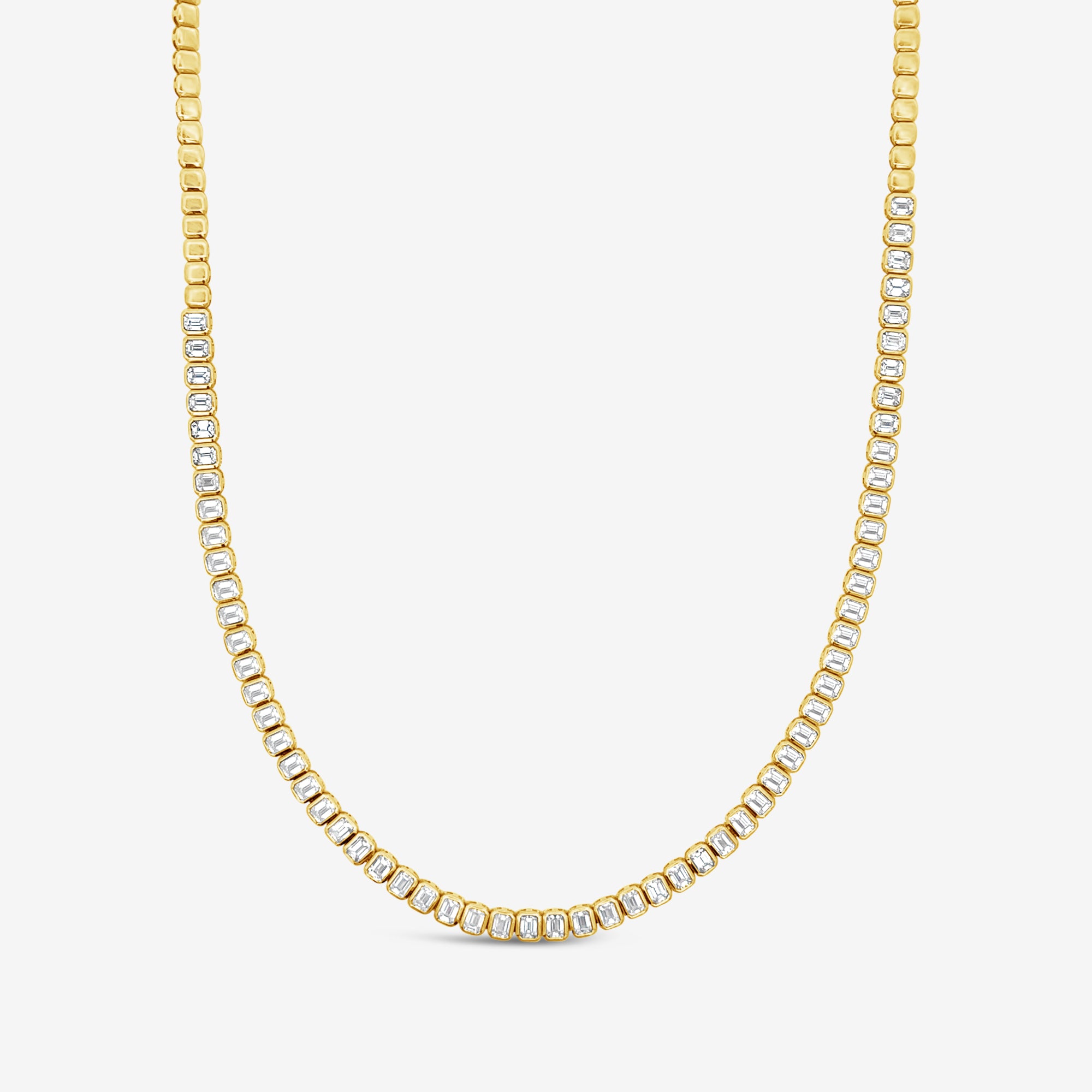 halfway diamond tennis necklace