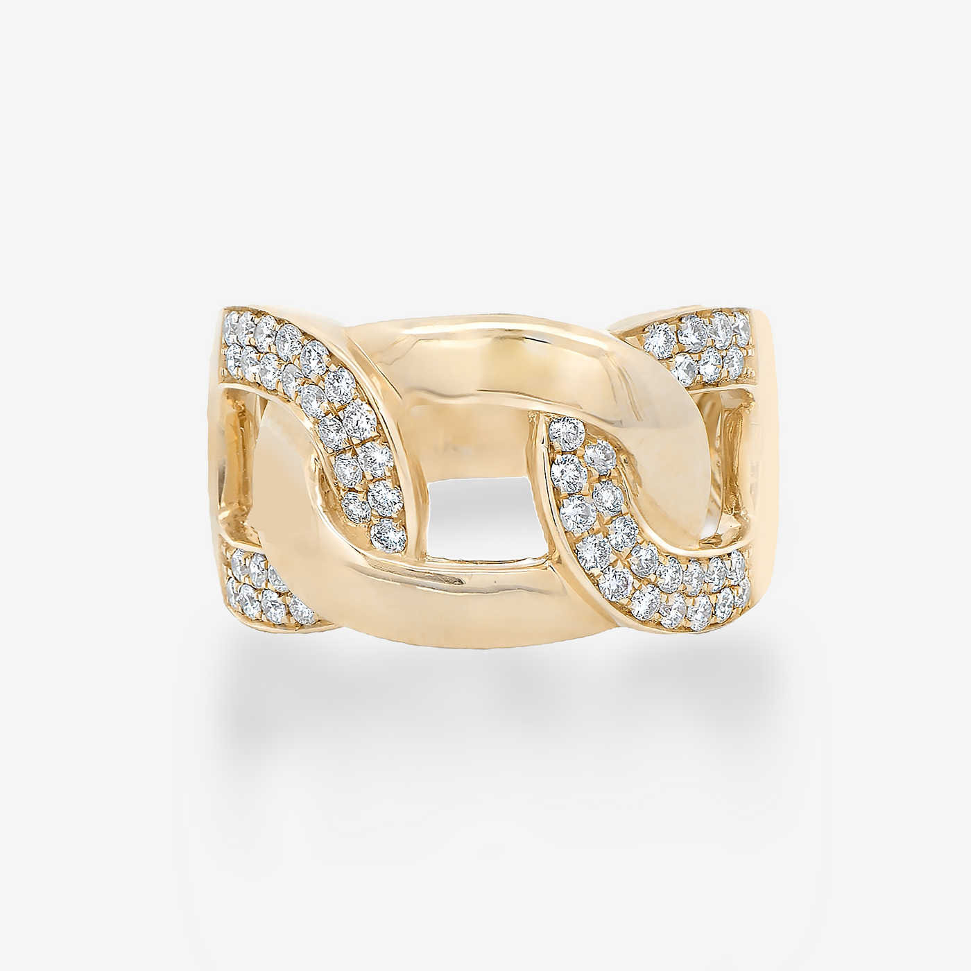 Havana Link Gold & Diamond Wide Ring