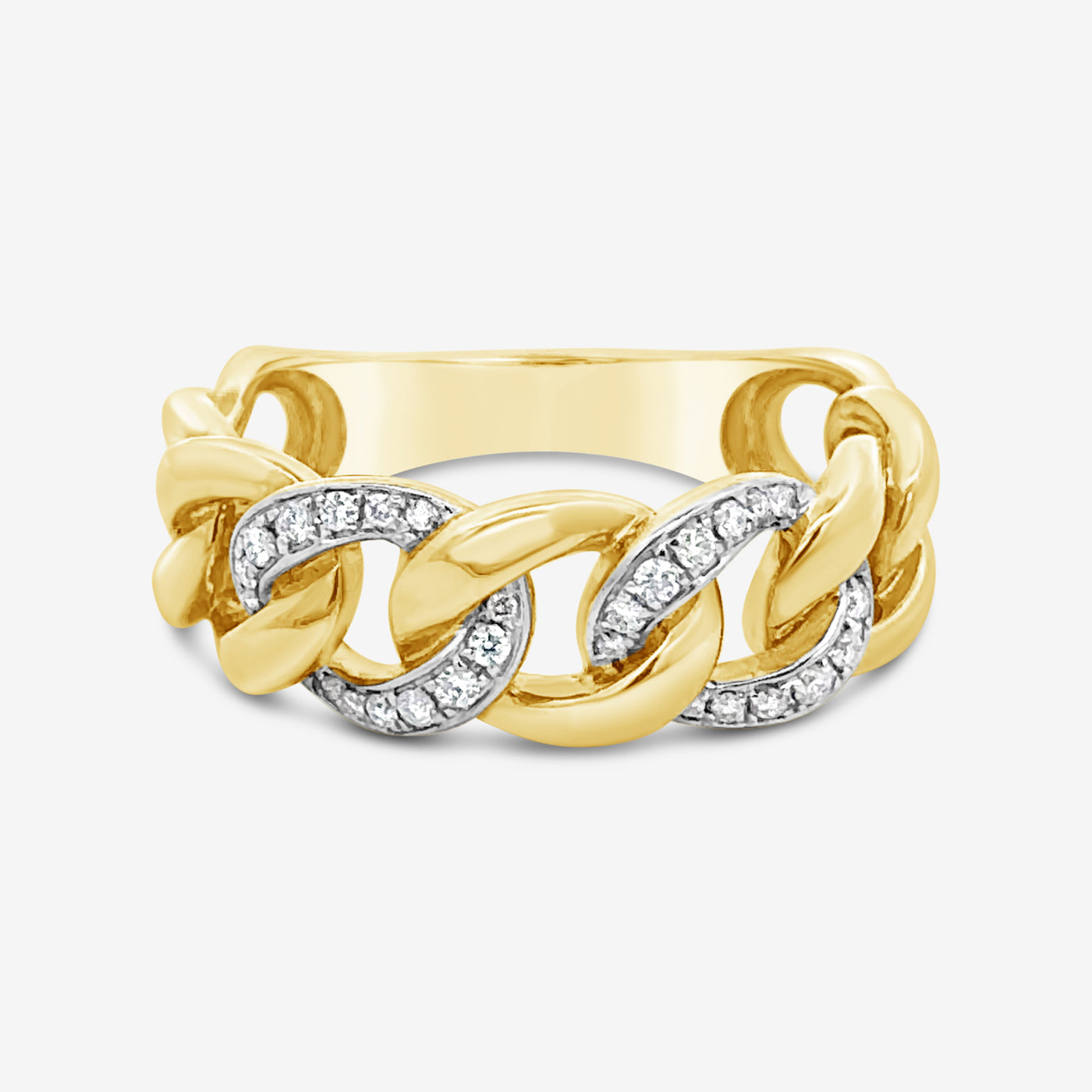 diamond and gold havana link ring