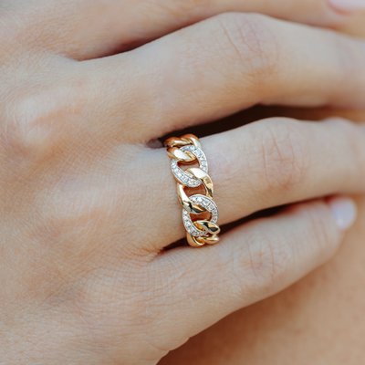diamond and gold havana link ring