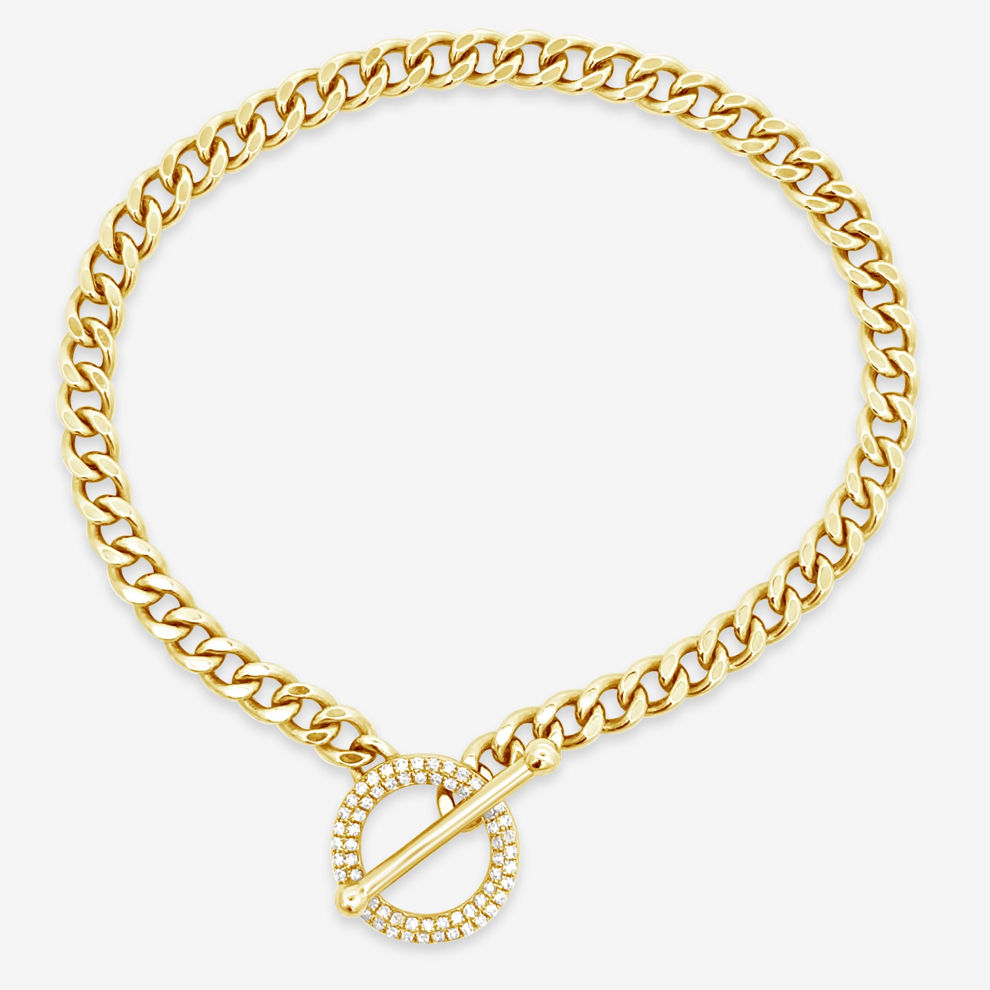 gold havana link bracelet with diamond toggle