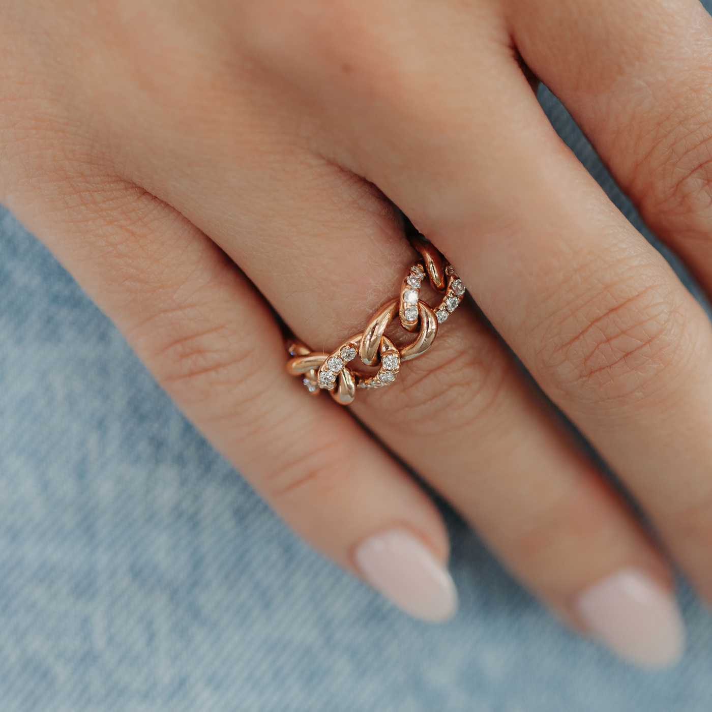 diamond and gold havana link ring