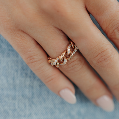 diamond and gold havana link ring