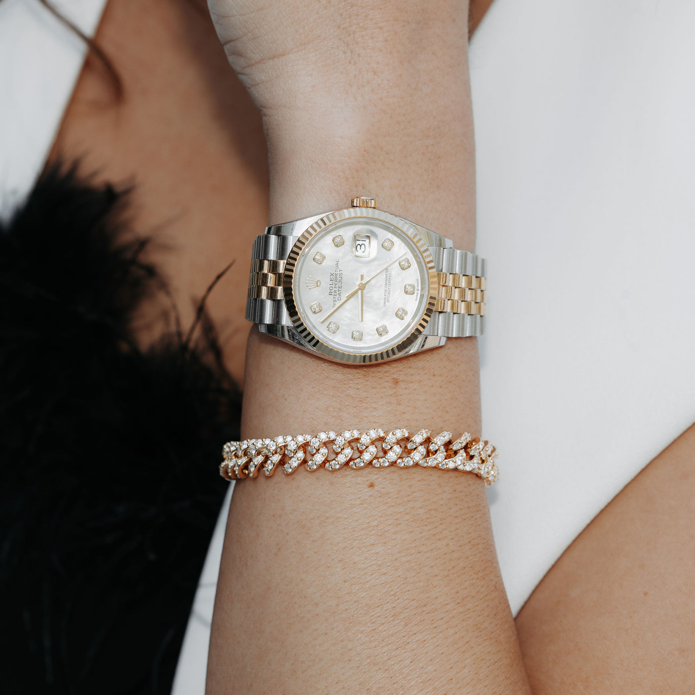 diamond covered havana link bracelet