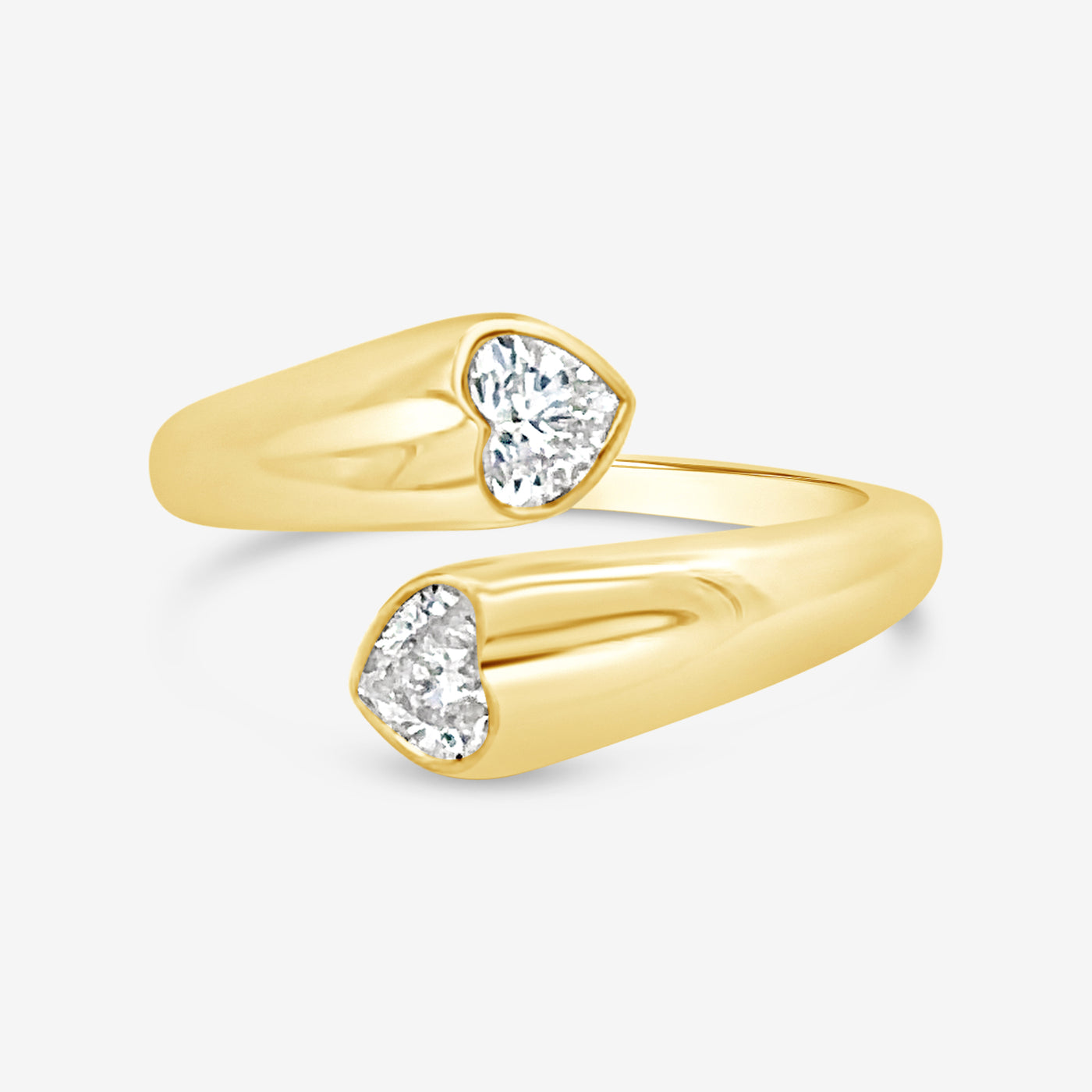 heart shaped diamond bypass ring