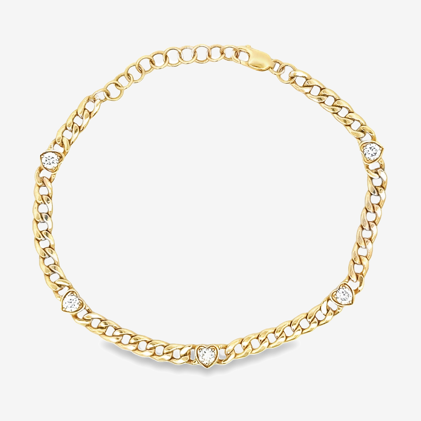 heart diamond havana link bracelet