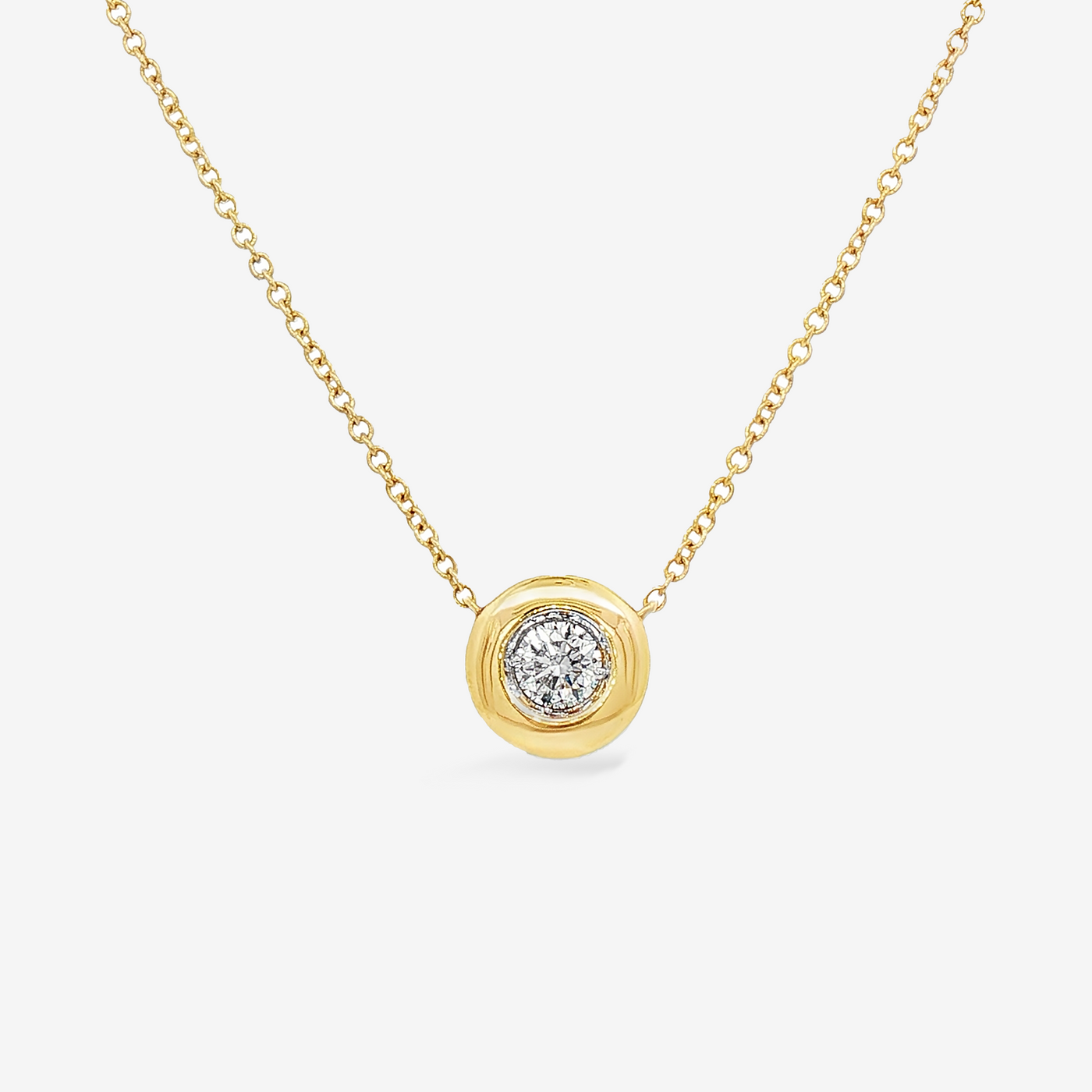Illusion Bezel Set Round 0.30CT Diamond Necklace
