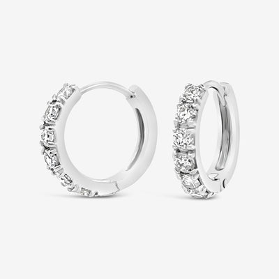 Prong Set 0.35CT Diamond Mini Huggie Earrings