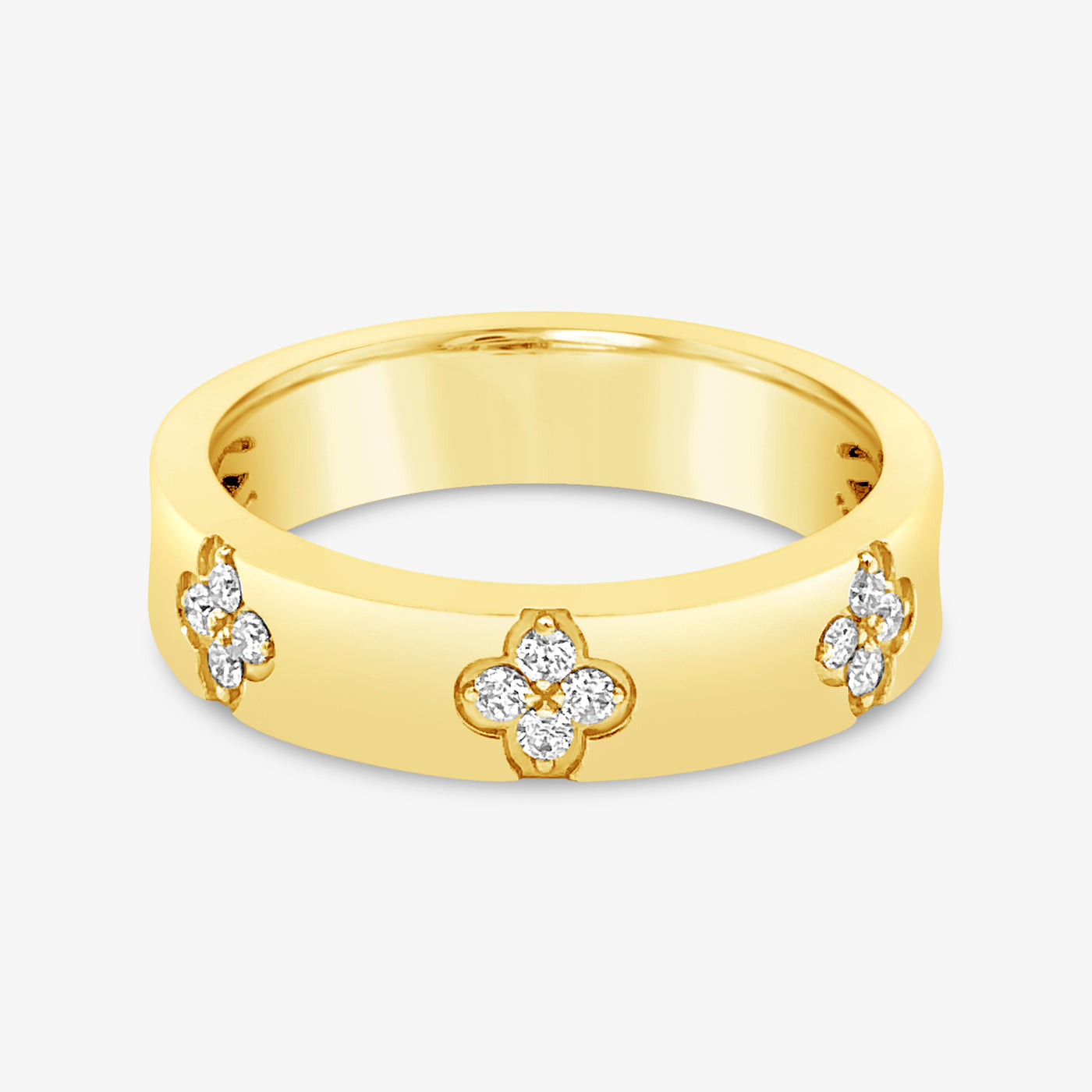 burnished diamond floral ring