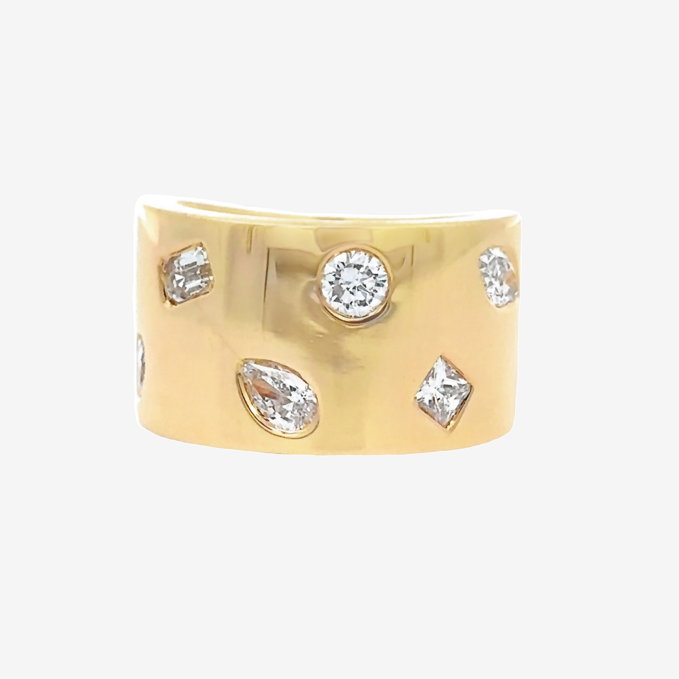 multi shape burnished diamond band