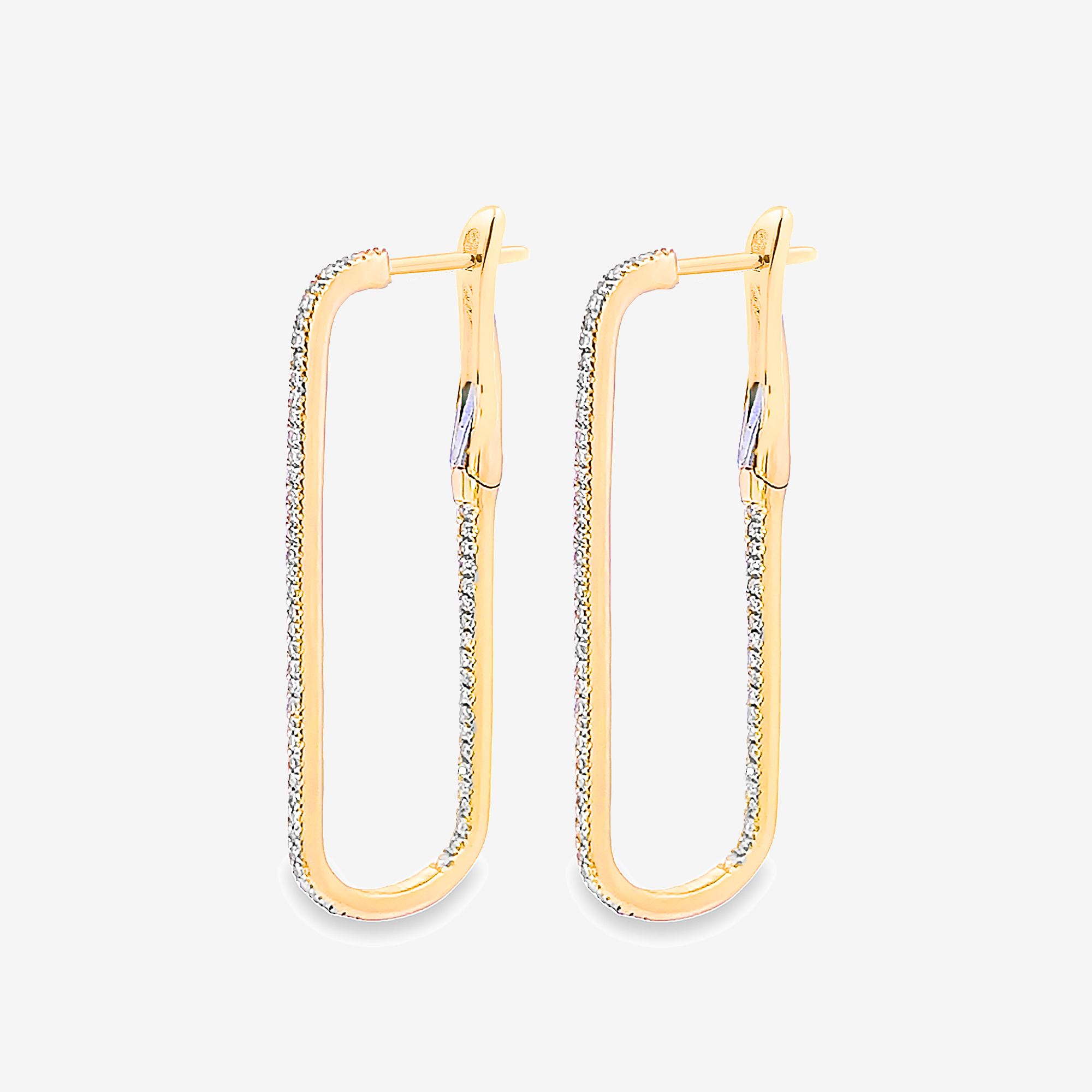 Eternity diamond paperclip earrings