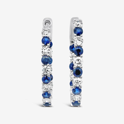 Inside & Out Sapphire & Diamond Hoop Earrings