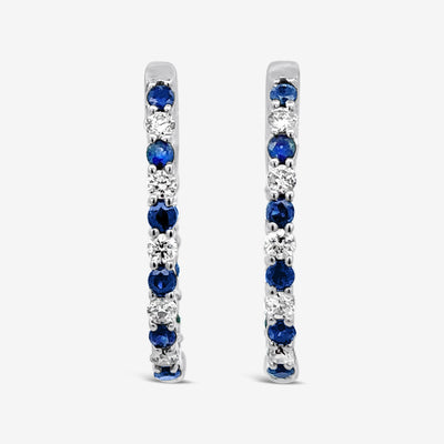 Inside & Out Sapphire & Diamond Small Hoop Earrings