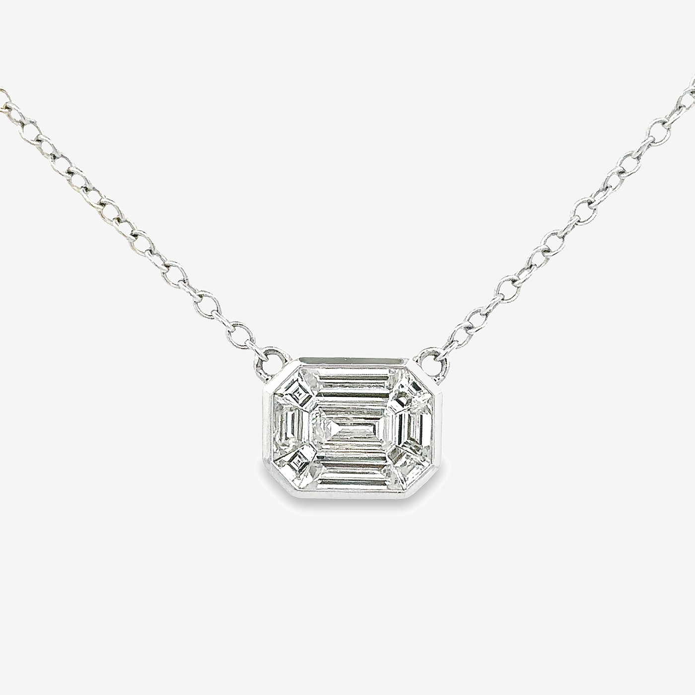 illusion diamond solitaire neckalce