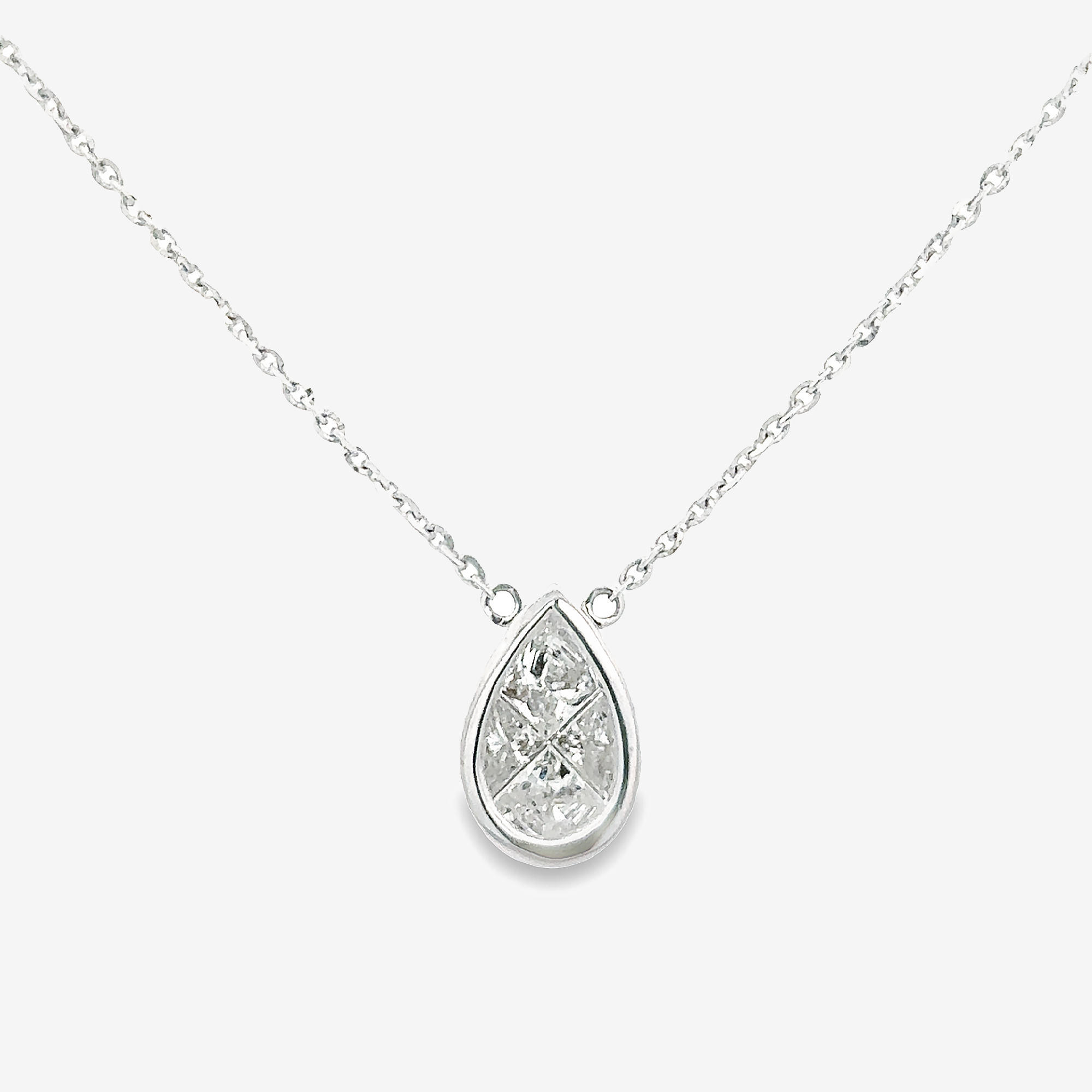 illusion diamond solitaire necklace