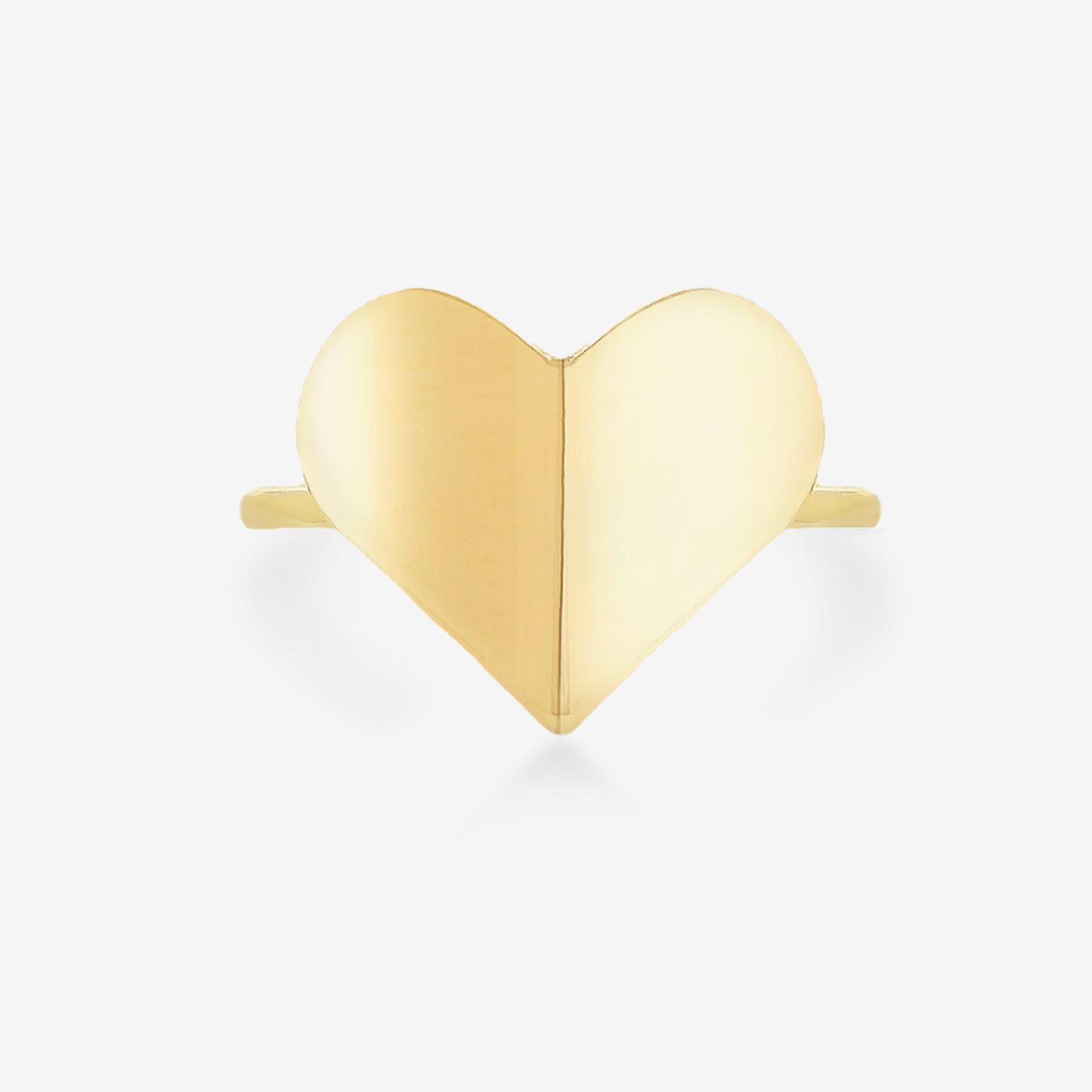 Italian High Polished Gold Heart Ring