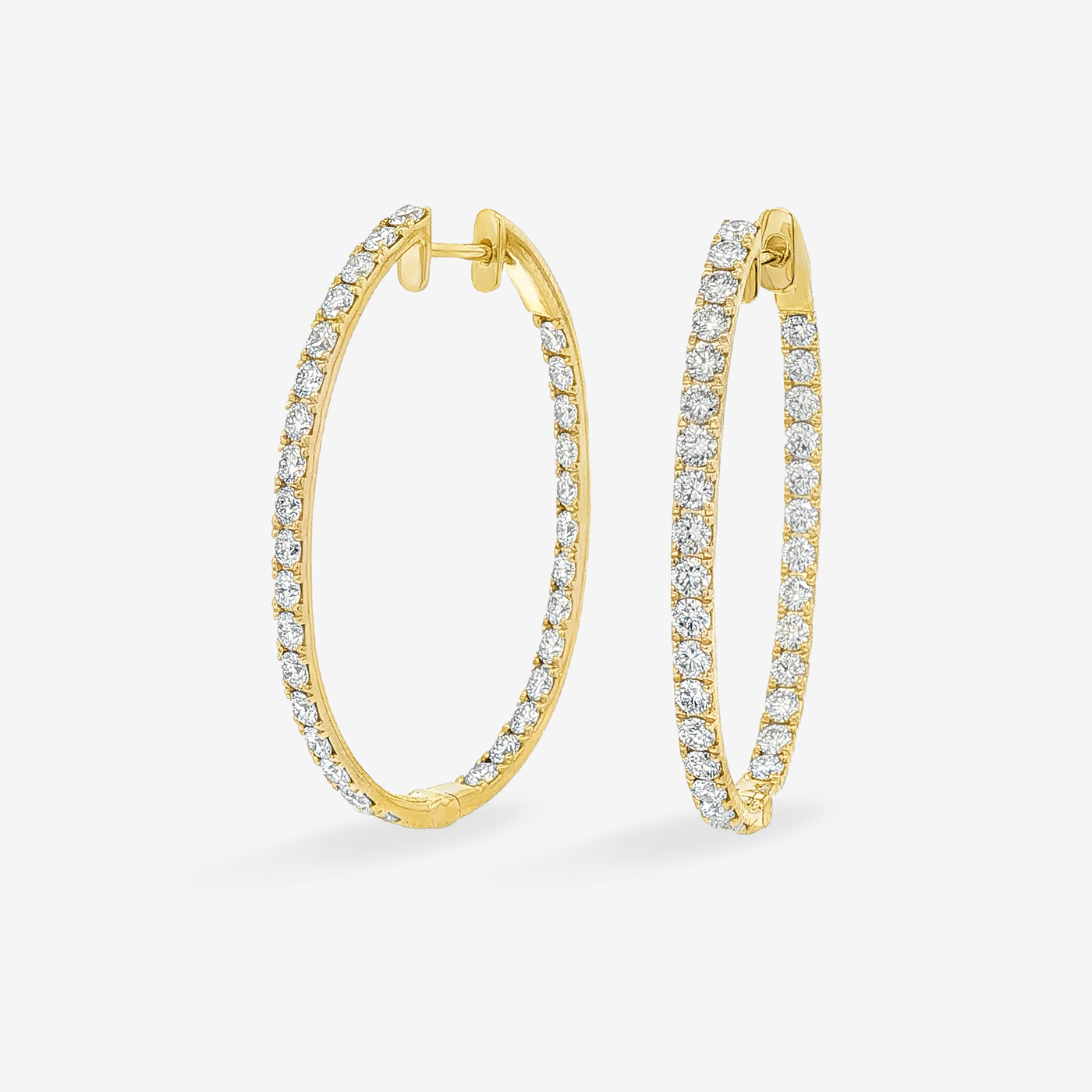 Lab Grown Diamond 1.25" Eternity 2.05CT Hoop Oval Earrings