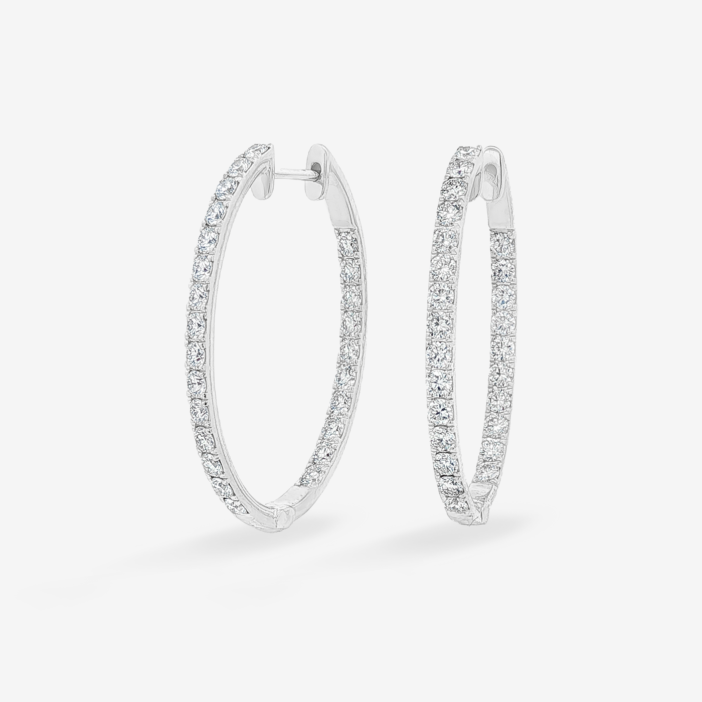 Lab Grown Diamond 1" Eternity 1.65CT Hoop Oval Earrings