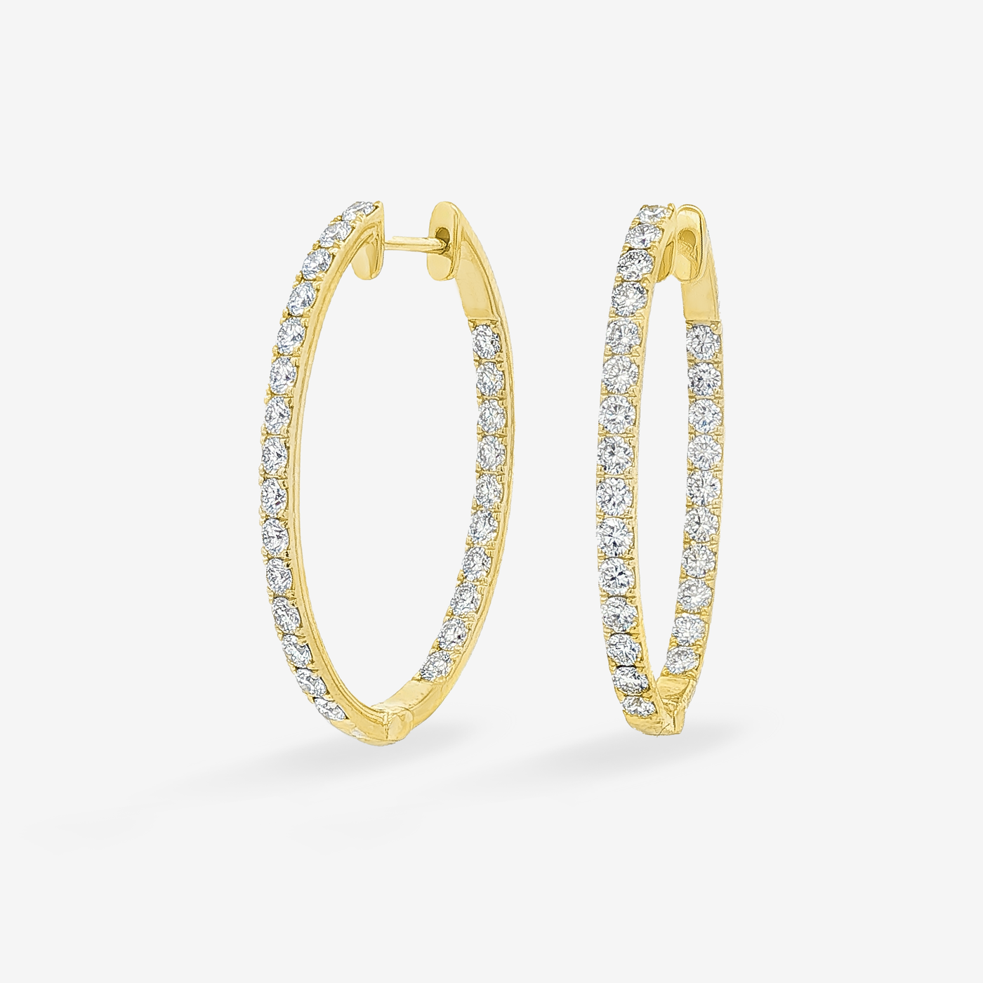 Lab Grown Diamond 1" Eternity 1.65CT Hoop Oval Earrings