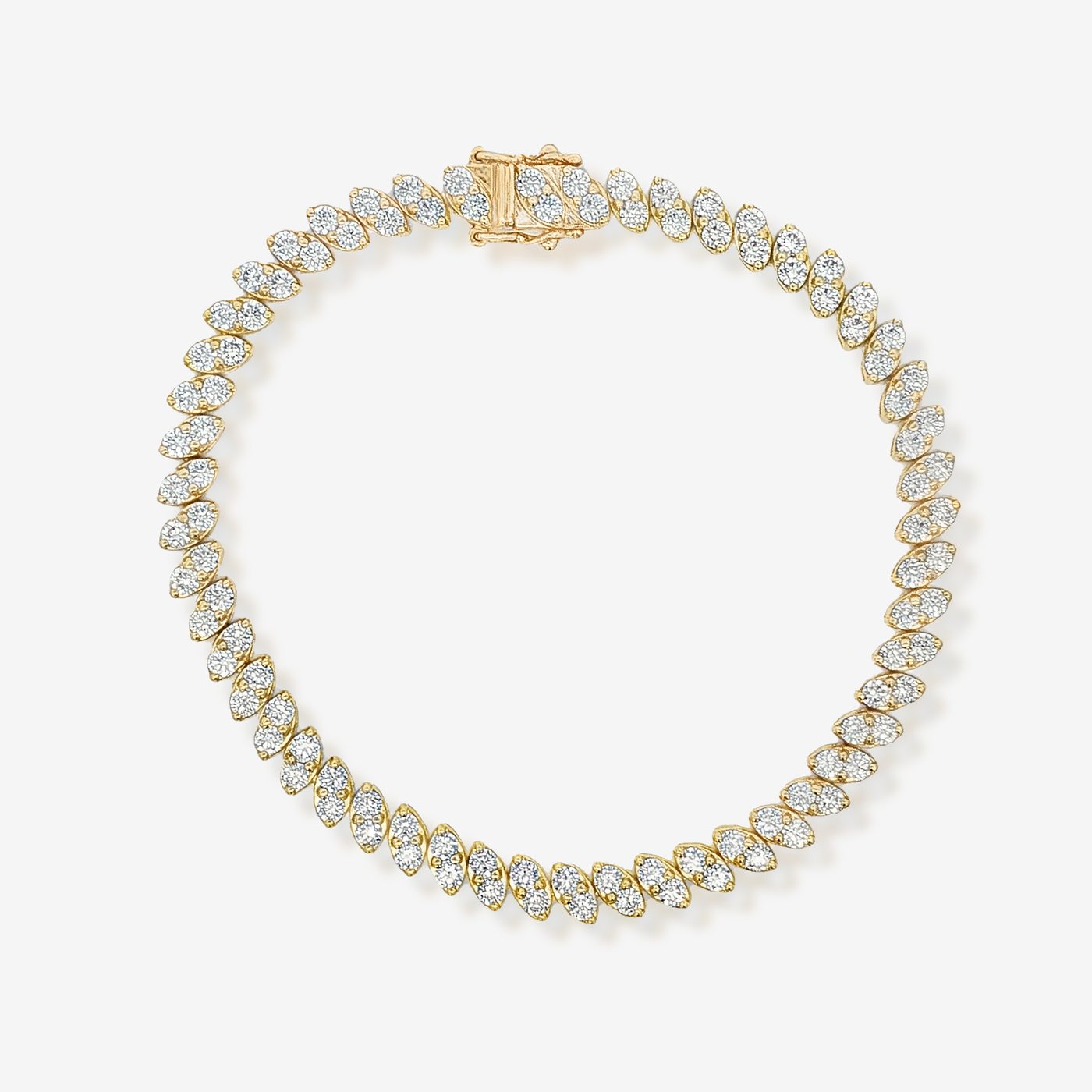 Lab Grown Round Diamond 4.15CT Marquise Shape Tennis Bracelet