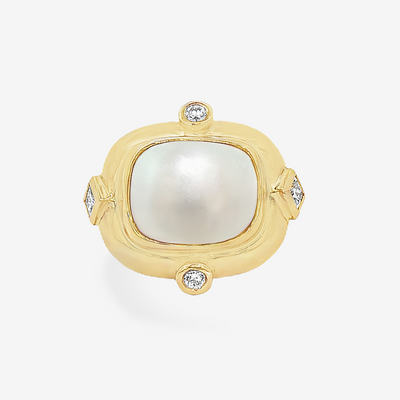 Lab Grown Diamond & Mabe Pearl Ring