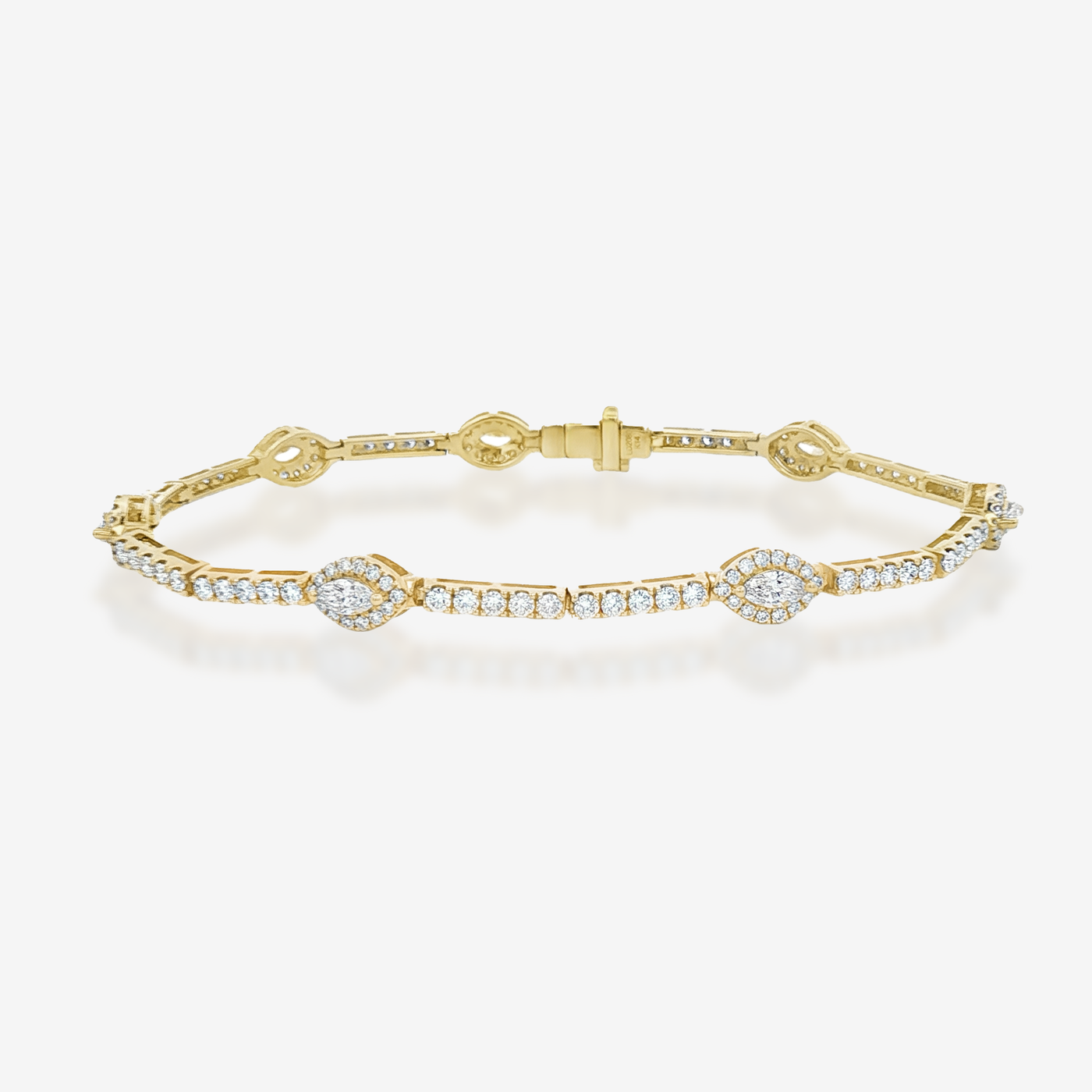 Lab Grown Marquise & Round Diamond Tennis Bracelet